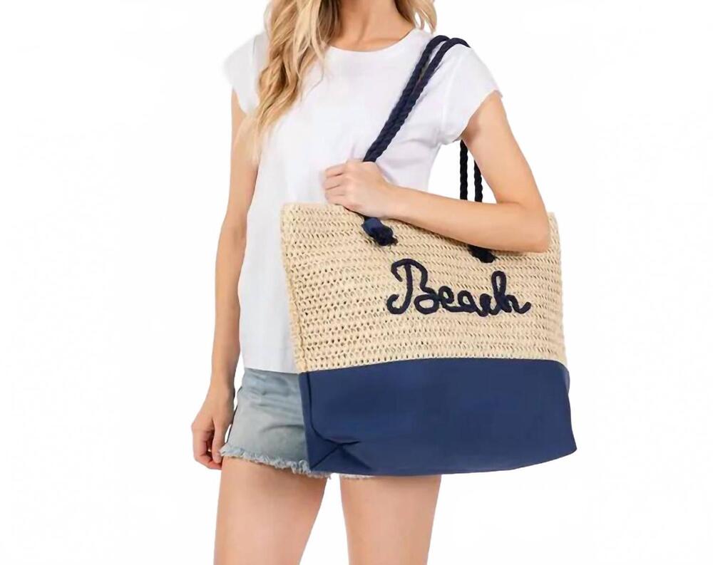 NEW 3AM BY H&D ACCESSORIES women's crochet & color-sewn rope beach tote bag in n